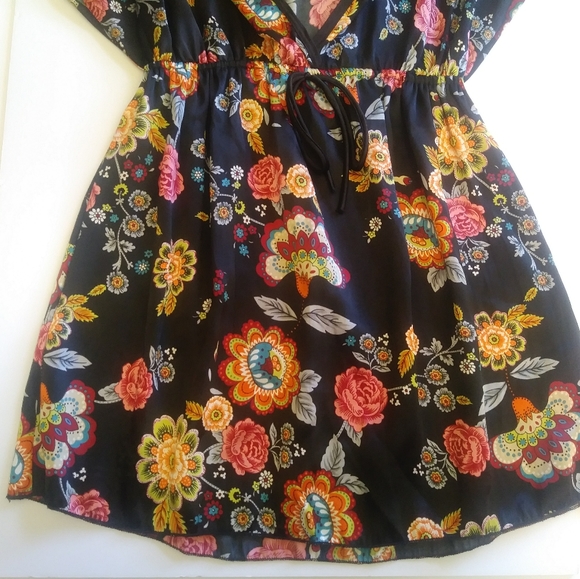 Chocolate Factory M Floral Top Blouse Sleeveless - Picture 5 of 7